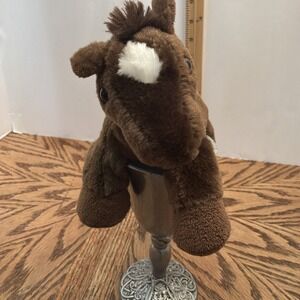 Aurora World Brown Horse Plush Stuffed‎ Animal White Blaze 8 Inch Toy